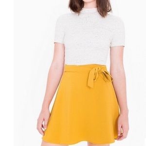 American Apparel Yellow Crepe Wrap Skirt